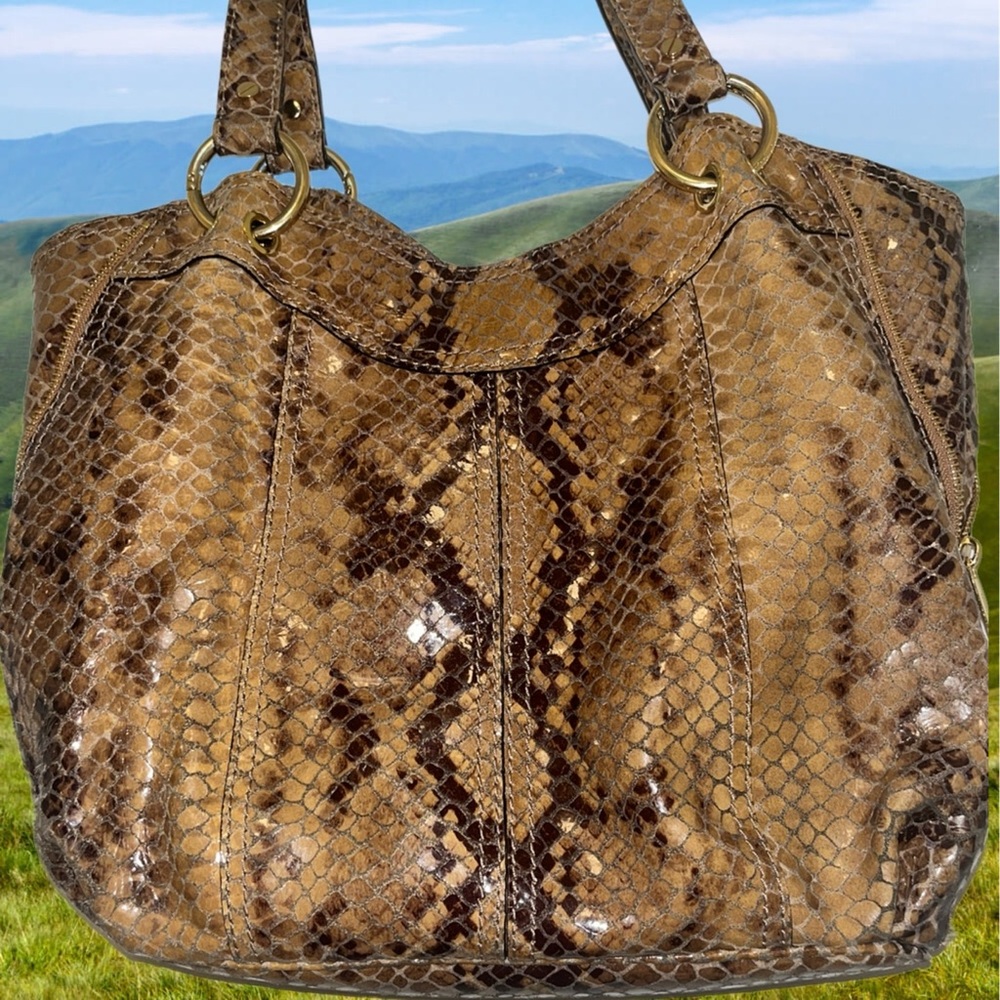 Michael Kors Tan Genuine Python Snake Shoulder Bag - image 2